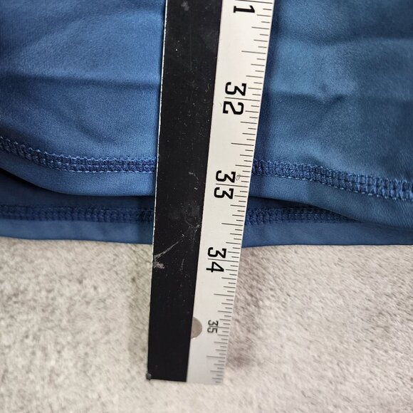 Women's Blue One Piece Swim Suit Dress Stretch Criss-Cross Back w/ shorts XL - Picture 8 of 10